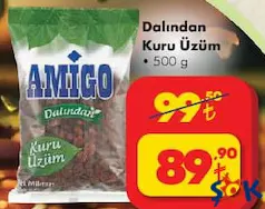 AMİGO DALINDAN KURU ÜZÜM 500 G AMİGO DALINDAN KURU ÜZÜM 500 G